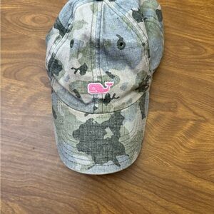 Vineyard Vines Camo Hat with Pink Logo